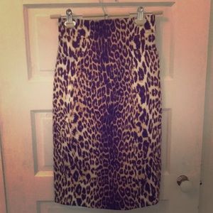 High-Waist Pencil Animal Prnt Skirt